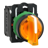 Harmony XB5 Przełącznik 3 położeniowy pomarańczowy LED 230/240V piórko krótkie plastik stabilny XB5AK135M5 Schneider