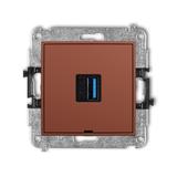 ICON Mechamizm gniazda pojedyncze USB typ A-A 3.0 terakota 63IGUSBBO-5 KARLIK