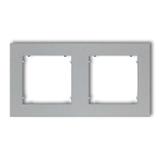 MINI Ramka uniwersalna podwójna z tworzywa srebrny metalik