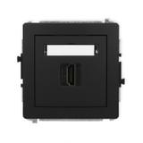 DECO Mechanizm gniazda pojedynczego HDMI 2.0 czarny mat