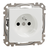 Sedna Design & Elements, gniazdo 2P+PE z przesłonami, białe