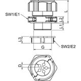V-TEC TB20 6x4 Dławik kablowy, rozdzielny