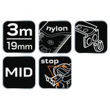 Miara zwijana stalowa 3 m x 19 mm, magnes