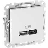 Gniazdo ładowania USB A+C 45W PD, białe