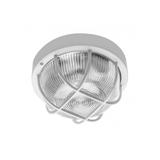 OPRAWA KANAŁOWA IBIZA, OKRĄGŁA Z KRATKĄ, MAX. 60W, E27, KORPUS BIAŁY ABS, KLOSZ SZKLANY, IP44