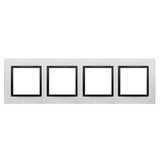Simon 54 NATURE WMDZ-0140xS-082 Ramka 4-krotna Nature-Metal, INOX NERO, IP20/IP44. (IP44-należy zast DRN4/82 KONTAKT
