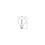Lampa LED STAR+ GLOWdim GLOBE125 CL 60 FILAMENT 6,5W 827 E27