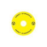 Ex9P1 H S9FR Naklejka wyłącznika awaryjnego do Ex9P1 H średnica 90mm samoprzylepna żółta FR 106813