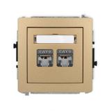 DECO Mechanizm gniazda komputerowego podwójnego 2xRJ45, kat. 6, ekranowany, 8-stykowy złoty metalik