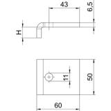 NAKŁADKA ZACISK.T20MM, 50X6,5 FT