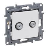 NILOE SELECTION - GNIAZDO TV -  F-F  KOŃCOWE DO INSTALACJI TYPU GWIAZDA 1 DB PERŁA, Legrand