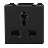 NOEN UK, gniazdo modułowe 45x45mm 3-pinowe multifunkcjonalne, 10A, 250V, czarne OR-GM-9010/B/UK ORNO