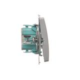Simon Basic Przycisk dzwonek 10A 250V szybkozłączka srebrny mat BMD1.01/43 KONTAKT