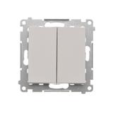 Simon 55 Przycisk zwierny podwójny zwierny bez piktogramu szybkozłączka Jasnoszary mat