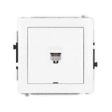 DECO Mechanizm gniazda telefonicznego pojedynczego 1xRJ11, 4-stykowy, beznarzędziowe, bez pola opiso