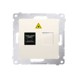 Simon 54 Gniazdo światłowodowe / optyczne pojedyncze SC/APC kremowy
