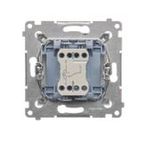 Simon 54 Łącznik schodowy z podświetleniem LED bez piktogramu 10A 250V szybkozłączka srebrny mat DW6L.01/X/43 KONTAKT
