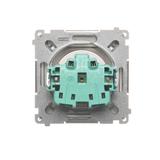 Simon Basic Gniazdo wtyczkowe z uziemieniem z przesł. torów prądowych bryzgoszczelne IP44 16A 250V zaciski śrubowe klapka transp. satynowy BMGZ1BZ.01/29A BMGZ1Bz.01/29a KONTAKT