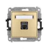 ICON Mechanizm gniazda komputerowego pojedynczego 1xRJ45, kat. 7, ekranowany, 8-stykowy złoty