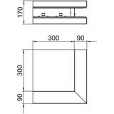 GS-SA90170RW, NAROŻE ZEWN. 90X170 CZ.B.