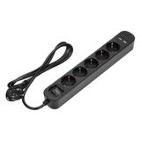 Listwa przeciwprzepięciowa 5 gniazd (Schuko) kabel 3x1,0mm2 długość 1,5m z wyłącznikiem pod PS-1(GS)