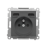 Simon 55 WMDW-001112-116 Gniazdo wtyczkowe z zintegrowaną ładowarką 2xUSB A (moduł), 2.1 A, 5 V DC, TGZ1ZUSB2AA.01/116 KONTAKT