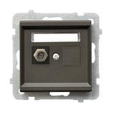 SONATA Gniazdo antenowe typu F pojedyncze - kolor czekoladowy metalik