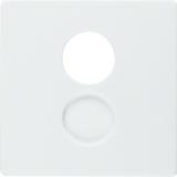 BERKER Q.x Płytka czołowa do gniazda głosnikowego i przyłączy miniaturowych biały aksamit 11966089 H