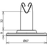 Wspornik dachowy DEHNgrip, przyklejany, wys. 32 mm, stal nierdzewna NIRO/tworzywo, szary