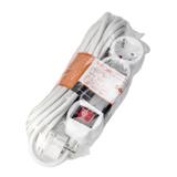 Przedłużacz 3-krotny 2P+Z (Schuko), z wyłącznikiem, 5m H05VV-F 3x1,5mm2, Imax=16A, płaska wtyczka, b ES-5(GS)/W/5 ORNO