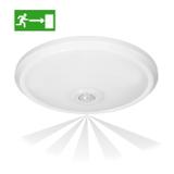 ZONDA LED EMERGENCY 12W/1,2W plafon z czujnikiem ruchu 800lm/80lm IP20 4000K poliwęglan mleczny AD-P