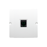 Simon Basic Gniazdo telefoniczne RJ11 uniwersalne pojedyncze Montaż na łapki lub wkręty biały