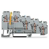 4-przewodowa złączka do czujników z LED szara