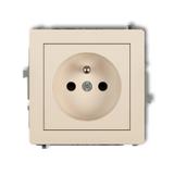 DECO Mechanizm gniazda pojedynczego z uziemieniem 2P+Z (przesłony torów prądowych) beżowy