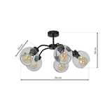 Milagro plafon Sofia Clear 5xE27 czarny MLP6596