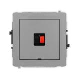 DECO Mechanizm gniazda głośnikowego pojedynczego, bez pola opisowego szary mat