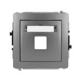 DECO Mechanizm gniazda multimedialnego pojedynczego bez modułu (standard Keystone) grafitowy