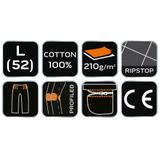 Spodnie robocze PREMIUM, 100% bawełna, ripstop, rozmiar L