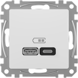 Gniazdo ładowania USB A+C 45W PD, białe