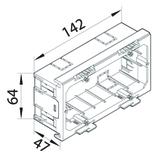 tehalit.WA Puszka instalacyjna podwójna montaż krawędziowy G2860 HAGER