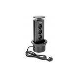 BIURKOWY ROZGAŁĘZIACZ WPUSZCZANY, 3X SCHUCKO (CZARNY)