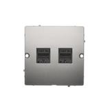 Simon Basic Gniazdo komputerowe RJ45 podwójne kategoria 5e Montaż gniazda na wkręty do puszki satyno