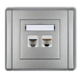 FLEXI Gniazdo telefoniczne pojedyncze 1xRJ11 + komputerowe pojedyncze 1xRJ45, kat. 5e, 8-stykowe, be