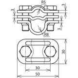 Zacisk probierczy z przekładką, drut 7-10/16 mm, St/tZn