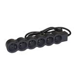 PRZEDŁUŻACZ STANDARD 6X2P+Z, Z PRZEWODEM 1.5 METRA 3X1.0 MM2 - CZARNY/GRAFITOWY, Legrand