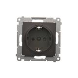 Simon 54 Gniazdo Schuko z przesłonami 16A szybkozłączka brąz mat