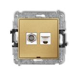 ICON Mechanizm gniazda antenowego poj. typu F (SAT) + gniazda komp. poj. 1xRJ45, kat. 5e, 8-stykowy,