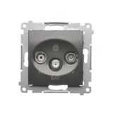 Simon 54 Gniazdo antenowe R-TV-SAT przelotowe antracyt