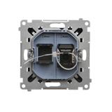 Simon 55 Gniazdo komputerowe pojedyncze RJ45 kategoria 6 z przesłoną przeciwkurzową Czarny mat