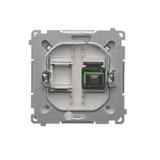 Simon Basic Gniazdo światłowodowe / optyczne pojedyncze SC/APC srebrny mat